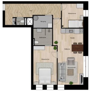 Appartement type C,  - Plattegrond 1