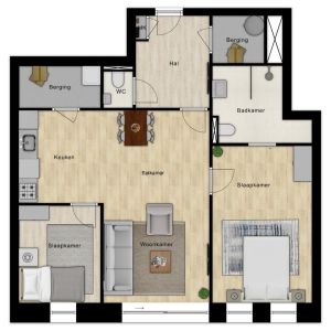Appartement - type D,  - Plattegrond 1