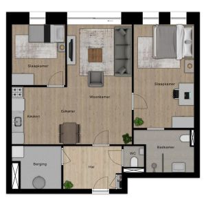 Appartement - type E,  - Plattegrond 1