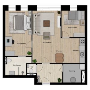 Appartement - type E,  - Plattegrond 2