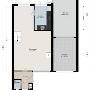 De Prunus 87, 7701 WJ Dedemsvaart - Plattegrond 1